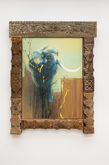 KEITH JOUBERT, Tusk
Oil on canvas with carved frame