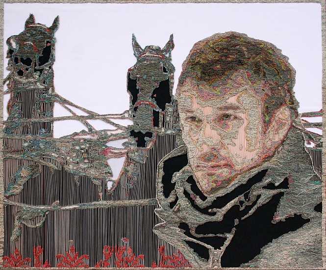 TAMLIN BLAKE, Adoration of the Beast
Newspaper tapestry on foam core