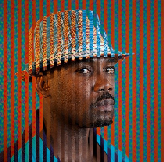 GARY STEPHENS, Dennis, Turquoise/Coral Hat
2015, Archival print on folded paper