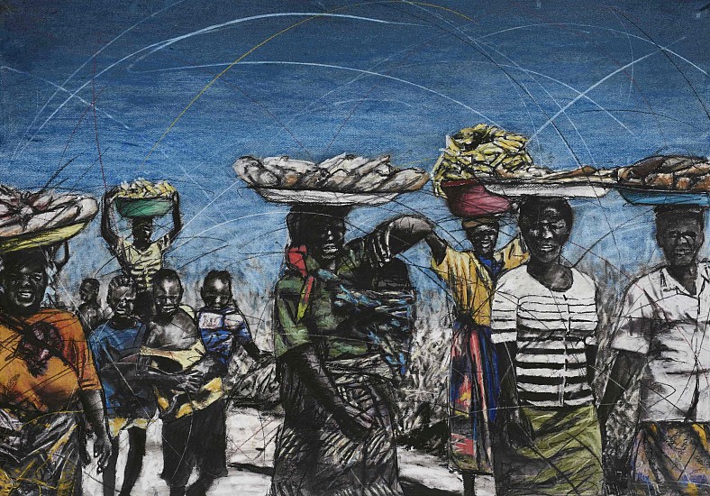 PHILLEMON HLUNGWANI, Rirhandzu ra manana ri ni matimba (The Power of a Mother's Love) I
Charcoal and pastel on paper