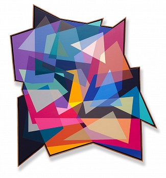 a01 106 91 18 spray paint & acrylic on shaped canvas 179 5cm x 158cm framed