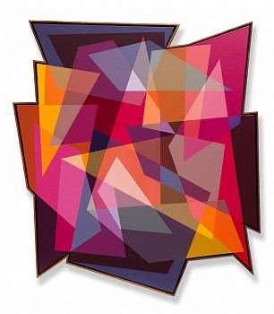 spray paint & acrylic on shaped canvas 196cm x 115cm framed