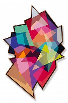 spray paint & acrylic on shaped canvas 196cm x 115cm framed