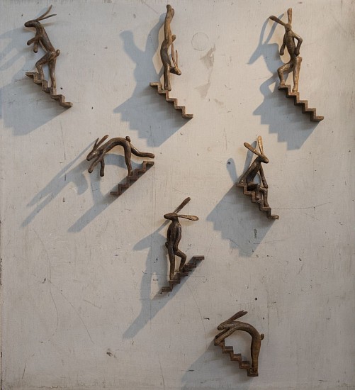 GUY DU TOIT, Hares on Stairs (wall mounted) I-VII
Bronze