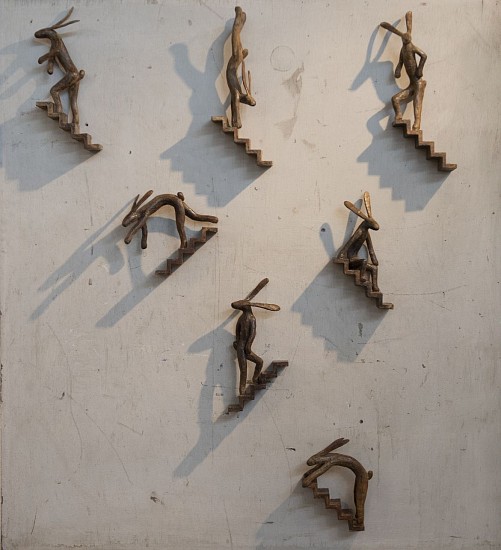 GUY DU TOIT, Hares on Stairs (wall mounted) I-VII
Bronze