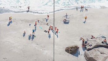 Denby Meyer Clifton Aerial diptych Acrylic on canvas 56 x 100 cm