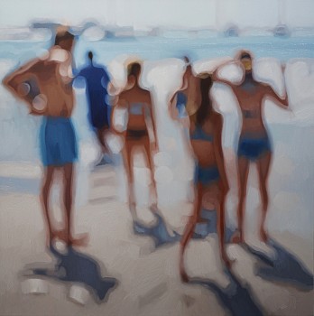 Philip Barlow Beach oil on canvas 100 x 100 cm