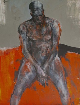 Franta Homme Rouge oil on canvas 100 x 73 cm lighter