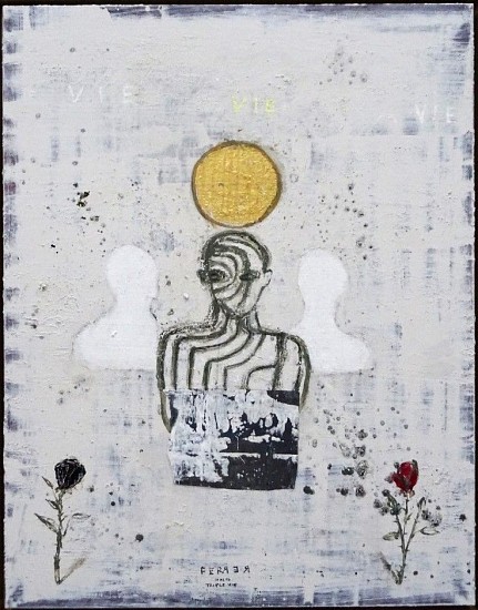 GUY FERRER, Triple Vie
Mixed media and goldleaf on canvas