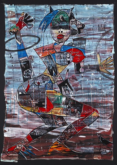 BLESSING NGOBENI, Dancing in my land I
Mixed media on canvas