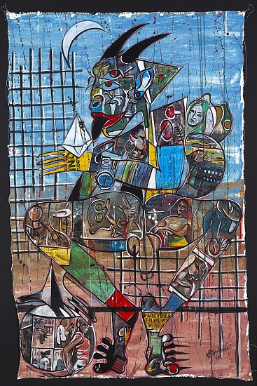 BLESSING NGOBENI, Modern Puppet III
Mixed media on canvas