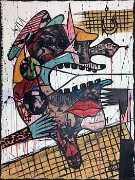 Blessing Ngobeni Portraits of the Struggle I mixed media on canvas 104 x 80cm