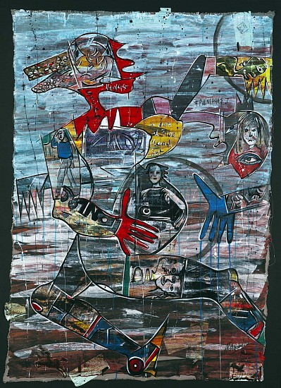 BLESSING NGOBENI, Dancing in my Land IV
Mixed media on canvas