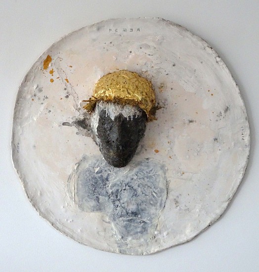 GUY FERRER, Shield
Resin, marble powder, gold leaf and lead
