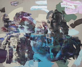 Complex Stage, 2019, Oil & Silkscreen on Linen, 140x170cm