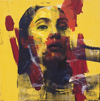 insurgency 2019 oil & silkscreen on linen 90x90cm