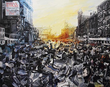 Email. Nigel Mullins. Woman Suffrage Procession 1913, 2017, oil on canvas, 180 x 220 cm