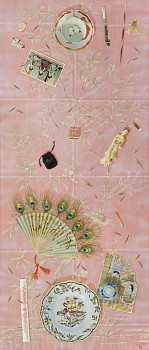 He Kills The Peacock For The Beauty of Its Feathers, oil on linen, 140 x 60 cm