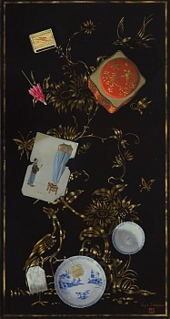 Murmuration of Dissent II, oil on linen, 75 x 40 cm