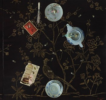 Silkworms on Branches The cage door flies open, a little bird sings II, oil on linen, 75 x 75 cm