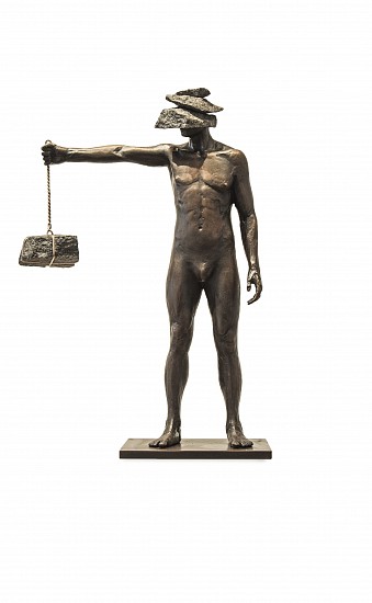 ANGUS TAYLOR, Introspection (Maquette)
Cast bronze, patina, stainless steel & Belfast granite on copper base