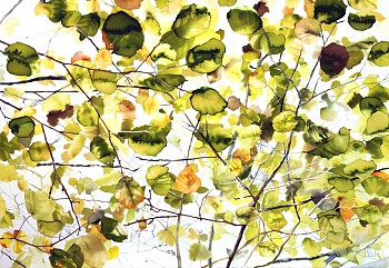 4. In The Forest, Looking Up, ink on paper, 100 x70cm, 2020