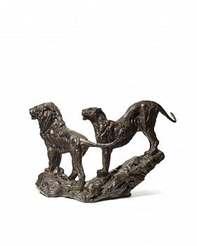 S381 Lion and Lioness Pair Maquette I