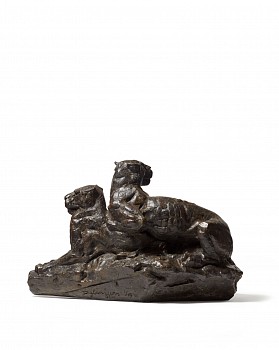 S383 Lying Leopard Pair II Maquette