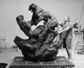 S390 Fighting Leopard Pair III (clay) (1)