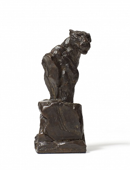 DYLAN LEWIS, S406  Sitting Leopard Bust (Miniature)
Bronze
