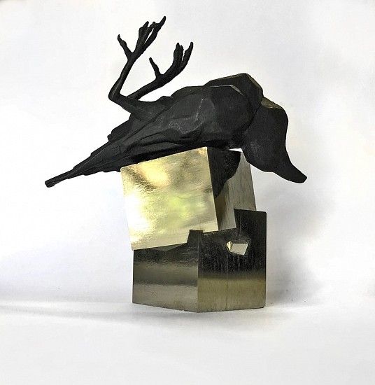 RINA STUTZER, The Little Collector IV
Bronze, Iron pyrite crystal (Fools Gold), Patina