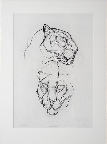 DYLAN LEWIS, P006 Leopard Heads II
ink on German Hahnemuhle etching paper