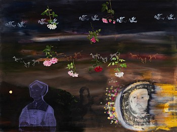 Beezy Bailey, War of the Roses, Oil on canvas, 150 x 200 cm