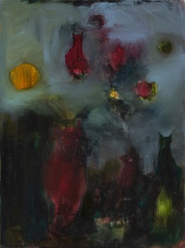 Beezy Bailey, Owl and Pussy Cats in Avocado Land, oil on canvas, 120 x 90 cm