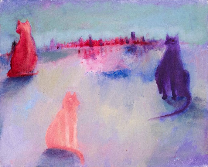 BEEZY BAILEY, Three Cats
Oil on canvas