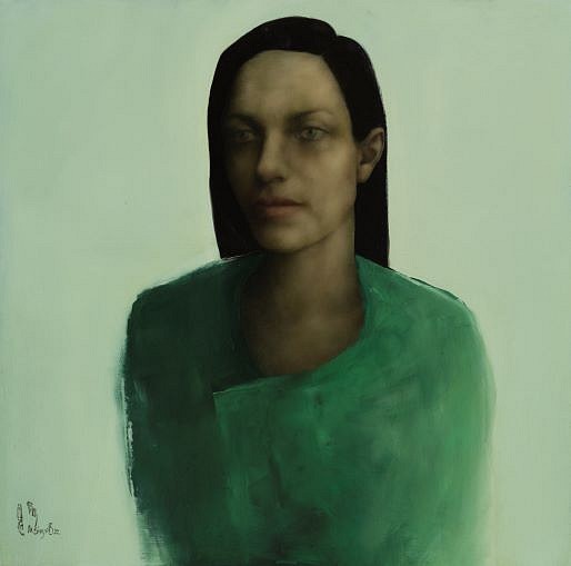 SHANY VAN DEN BERG, Wrapped in green
Oil on board