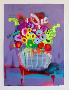 Kilmany Jo Liversage, FLEURA422, Artistico HP paper, acrylic, aerosol spray and marker on paper, 76.5 x 56.5cm