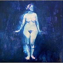 LOUISE MASON, Moonlit Nude
Oil on board