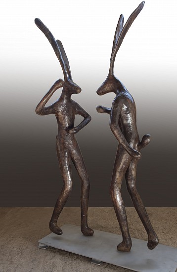 GUY DU TOIT, Dancing Hares
Bronze on stainless steel base