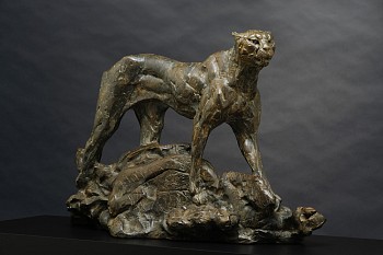 Dylan Lewis, S440 Walking Cheetah V Maquette, Bronze, ed.11 of 15, 55 x 36 x 90 cm