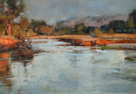 Luvuvhu River at Dusk 80cm x 160cm Oil on Canvas web size