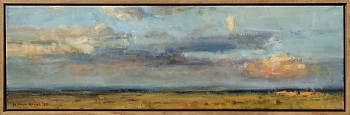 Tswalu Landscape with Sand Dune, 25cm x 80cm, Oil on Canvas