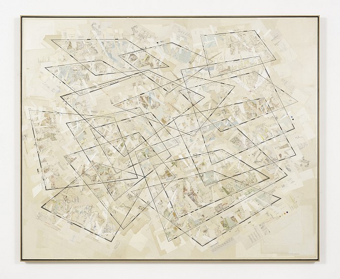 GERHARD MARX, RAFT CARTOGRAPHY
RECONFIGURED MAP FRAGMENTS ON CANVAS