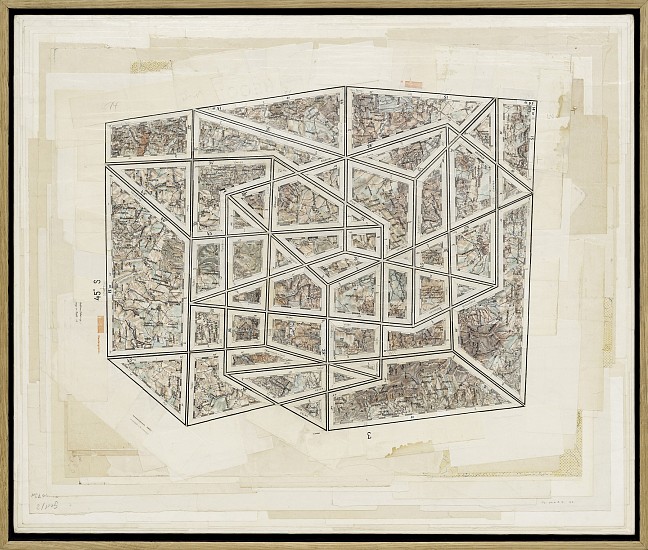 GERHARD MARX, SOLID OBJECTS I
RECONFIGURED MAP FRAGMENTS ON CANVAS