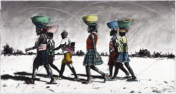 ku hava ku tlhelela endzhaku III (no retreat III), 40.5 x 76 cm