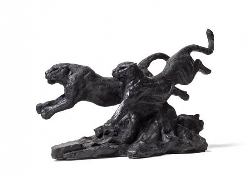 S457 Running Leopard Pair I Maquette