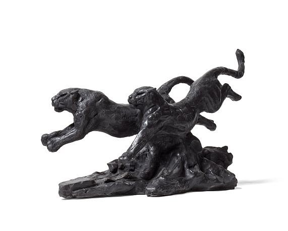 DYLAN LEWIS, S457 Running Leopard Pair I Maquette
Bronze