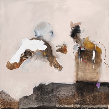 Lorienne Lotz, The public 'mon cher' is stupid (after Daumier), Oil and charcoal on canvas, 140x140 cm FAC2244