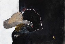 Lorienne Lotz, Lay down your arms, OIl and charcoal on canvas, 100x120 cm FAC2243