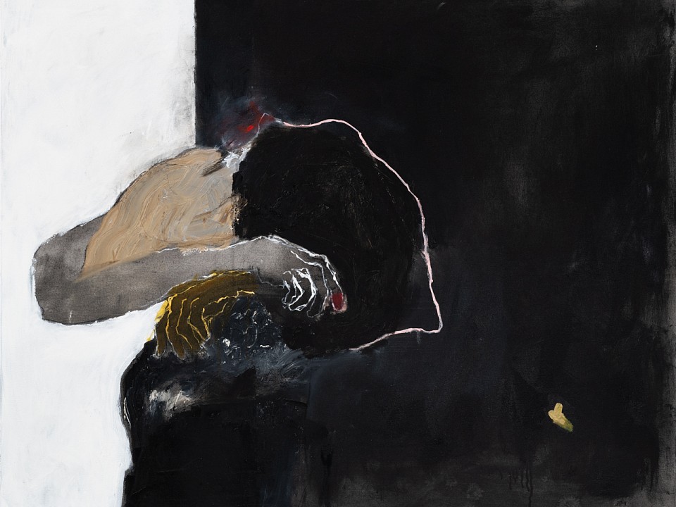 Lorienne Lotz, Lay down your arms, OIl and charcoal on canvas, 100x120 cm FAC2243